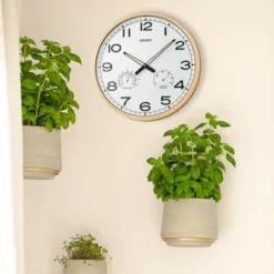 Seiko 20" Ondo Splash Resist Thermometer Hygrometer Wall Clock - Brown 7 Seiko 20" Ondo Splash Resist Thermometer Hygrometer Wall Clock - Brown -Home Improvement Store GUEST 765eda4d bfb6 4a21 90ff 4334b7322a97