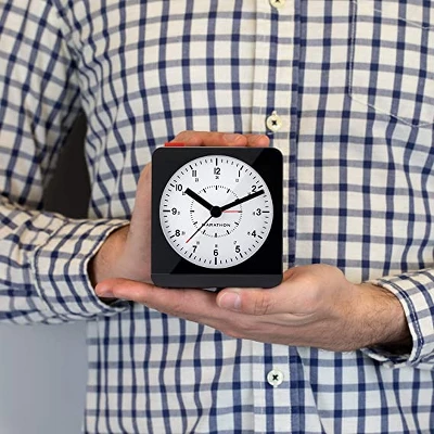 Marathon Analog Classic Sleek & Stylish Desk Alarm Clock With Auto Ambient Night Light 4 Marathon Analog Classic Sleek & Stylish Desk Alarm Clock With Auto Ambient Night Light - Image 4