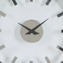 14" X 14" Round Aluminum Wall Clock With Clear Face - Olivia & May -Home Improvement Store GUEST 76c8358f 1cd9 420b b059 b00850280632