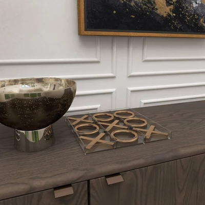 12" Modern Acrylic And Iron Tic Tac Toe Set - Olivia & May 14 12" Modern Acrylic And Iron Tic Tac Toe Set - Olivia & May - Image 14