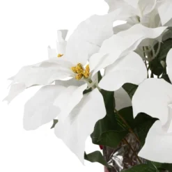 Northlight 26" White Artificial Christmas Poinsettia In Red Wrapped Base -Home Improvement Store GUEST 791c6bc2 8459 4777 adc0 ecadaa968078