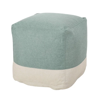 Tattnall Contemporary Two-Tone Fabric Cube Pouf - Christopher Knight Home 11 Tattnall Contemporary Two-Tone Fabric Cube Pouf - Christopher Knight Home - Image 11