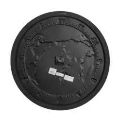 Metal World Map Wall Clock Black - Olivia & May -Home Improvement Store GUEST 79ef22db 2403 4cb3 bfbb 10a55e36b95d