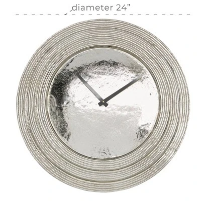 24" X 24" Round Aluminum Layered Rim Wall Clock - Olivia & May 2 24" X 24" Round Aluminum Layered Rim Wall Clock - Olivia & May - Image 2
