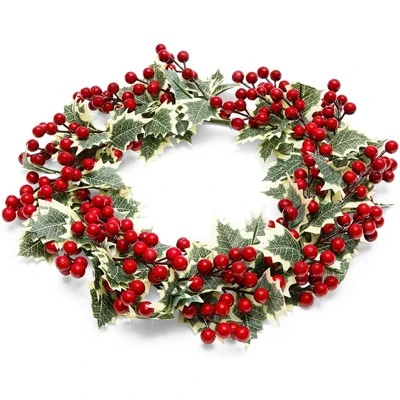 Farmlyn Creek Artificial Christmas Wreath With Holly Berries For Door Decoration (15.7 In) 4 Farmlyn Creek Artificial Christmas Wreath With Holly Berries For Door Decoration (15.7 In) - Image 4