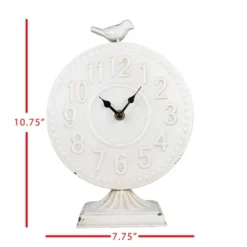 Bird Tabletop Clock White Metal - Foreside Home & Garden 9 Bird Tabletop Clock White Metal - Foreside Home & Garden -Home Improvement Store GUEST 7c307448 9bd0 4b15 8a28 146c0448c458