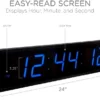 Ivation Large Digital Wall Clock, LED Display With Timer