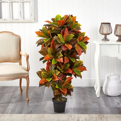 Nearly Natural 56-in Croton Plant (Real Touch) 1 Nearly Natural 56-in Croton Plant (Real Touch)