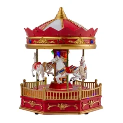 Northlight 9.25" LED Lighted Animated And Musical Carousel Christmas Village Display Piece -Home Improvement Store GUEST 80b542c1 c503 4780 910a b665f4ee5fe1