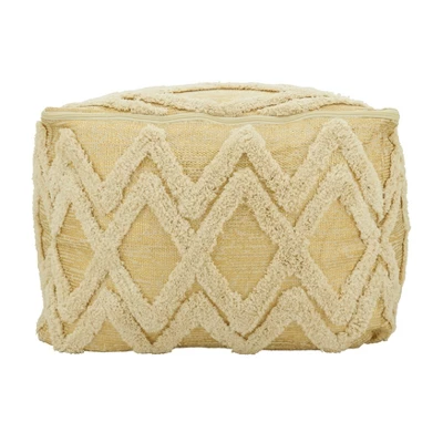 Saro Lifestyle Tufted Pouf With Foil Print Design 4 Saro Lifestyle Tufted Pouf With Foil Print Design - Image 4