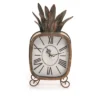 Copper Patina Rustic Pineapple Metal Battery Operated Table Clock - Foreside Home & Garden