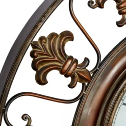Metal Fleur De Lis Wall Clock Brown - Olivia & May -Home Improvement Store GUEST 82a70824 28c0 4971 b936 4a6c528dbdd7