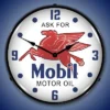Collectable Sign & Clock | Mobil Oil LED Wall Clock Retro/Vintage, Lighted