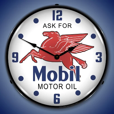 Collectable Sign & Clock | Mobil Oil LED Wall Clock Retro/Vintage, Lighted 1 Collectable Sign & Clock | Mobil Oil LED Wall Clock Retro/Vintage, Lighted