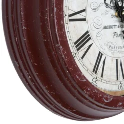 16¼" Round Wall Clock Distressed Red - Yosemite Home Decor