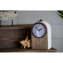 Rustic White Wood Battery Operated Table Clock - Foreside Home & Garden -Home Improvement Store GUEST 8b81e0dd 28e1 41fa 986b e819bb20f952