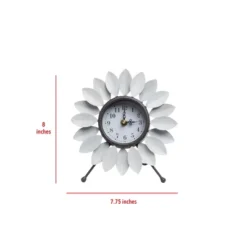 Distressed White Metal Flower Battery Operated Table Clock - Foreside Home & Garden -Home Improvement Store GUEST 8bd400e3 5e6e 493d b132 878b0fff49b9