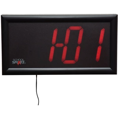 School Smart LED Wall Clock With Remote Control, 7 X 13 Inches, Red Digits 3 School Smart LED Wall Clock With Remote Control, 7 X 13 Inches, Red Digits - Image 3