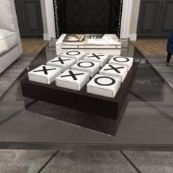 14" Contemporary Wooden Tic Tac Toe Sculpture Black - Olivia & May -Home Improvement Store GUEST 8e76b6ce 2556 49fd bd81 264e83327f80