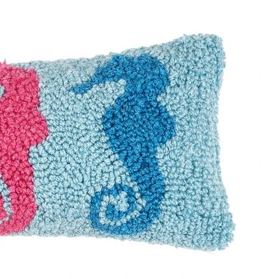 C&F Home 6" X 12" 3 Seahorses Hooked Throw Pillow 1 C&F Home 6" X 12" 3 Seahorses Hooked Throw Pillow