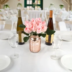 Artificial Rose Bud Bundles ? 24PC Real Touch Fake 11.5-Inch Flowers With Stems For Home Décor, Wedding, Or Bridal/Baby Showers By Pure Garden (Pink) -Home Improvement Store GUEST 8fd8f13b 7c29 4776 a637 f858f8bf24e5