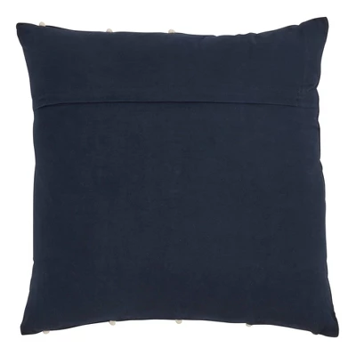 20"x20" Oversize Down Filled Knotted Rope Square Throw Pillow Navy - Saro Lifestyle 1 20"x20" Oversize Down Filled Knotted Rope Square Throw Pillow Navy - Saro Lifestyle
