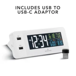 Marathon Hotel Collection LED Colour Display Fast Dual USB Charging Alarm Clock -Home Improvement Store GUEST 9052b97f 0c04 4a2a 8897 ebabcaf83ae3