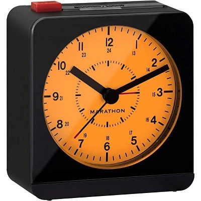 Marathon Analog Classic Sleek & Stylish Desk Alarm Clock With Auto Ambient Night Light 1 Marathon Analog Classic Sleek & Stylish Desk Alarm Clock With Auto Ambient Night Light