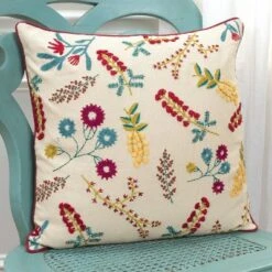 20"x20" Oversize Floral Square Throw Pillow Cover Beige - Rizzy Home -Home Improvement Store GUEST 91eb9e70 7276 4790 8da8 45afb7d37eb7