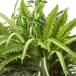 23" X 22" Artificial Fern Plant In Terracotta Planter - Nearly Natural