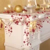 Collections Etc Lighted Berry-Beaded Holiday Garland