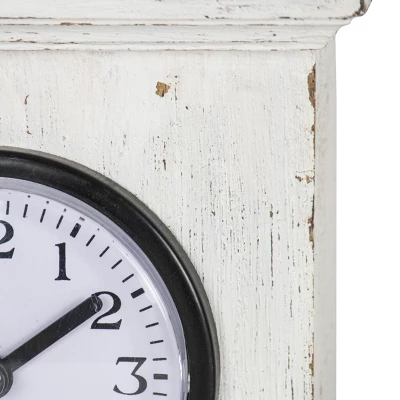 Square White Wood & Plexiglass Tabletop Clock - Foreside Home & Garden 1 Square White Wood & Plexiglass Tabletop Clock - Foreside Home & Garden