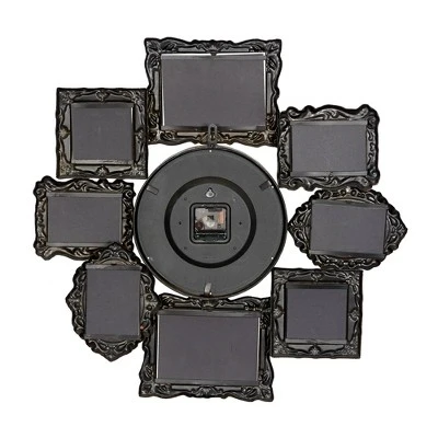 Metal 8 Photo Openings Wall Clock Green - Olivia & May 20 Metal 8 Photo Openings Wall Clock Green - Olivia & May - Image 20