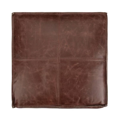 Erving Square Pouf Brown - WyndenHall 5 Erving Square Pouf Brown - WyndenHall - Image 5