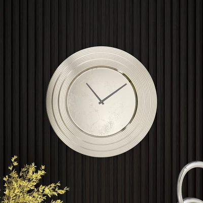 24" X 24" Round Aluminum Layered Rim Wall Clock - Olivia & May 5 24" X 24" Round Aluminum Layered Rim Wall Clock - Olivia & May - Image 5