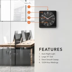 Marathon Large 12" Analog Elegant & Classic Wall Clock With Auto Nightlight & Silent Sweep 14 Marathon Large 12" Analog Elegant & Classic Wall Clock With Auto Nightlight & Silent Sweep -Home Improvement Store GUEST 9e35451a a78a 4b19 889f 181b86831841