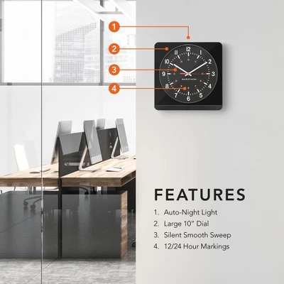 Marathon Large 12" Analog Elegant & Classic Wall Clock With Auto Nightlight & Silent Sweep 6 Marathon Large 12" Analog Elegant & Classic Wall Clock With Auto Nightlight & Silent Sweep - Image 6
