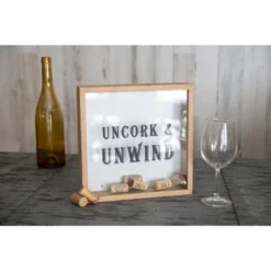 "Uncork & Unwind" Wooden Cork Holder Shadow Box - Foreside Home & Garden -Home Improvement Store GUEST a2ec0007 4297 4492 bbb0 41ffc1304575