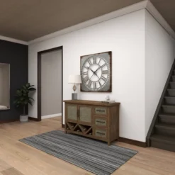 Metal Wall Clock With Distressing Gray - Olivia & May -Home Improvement Store GUEST a46c0e9a f655 4699 944d 07c5affd09d2