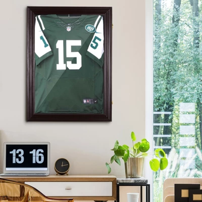 HOMCOM 32” X 24” UV-Resistant Sports Jersey Frame Display Case - Cherry Brown 2 HOMCOM 32” X 24” UV-Resistant Sports Jersey Frame Display Case - Cherry Brown - Image 2