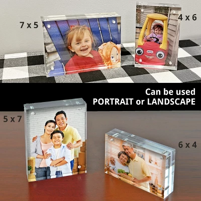 Azar Displays Clear Acrylic Magnetic Photo Block Frame Set With 4x6 And 5x7 Size Frames 8 Azar Displays Clear Acrylic Magnetic Photo Block Frame Set With 4x6 And 5x7 Size Frames - Image 8