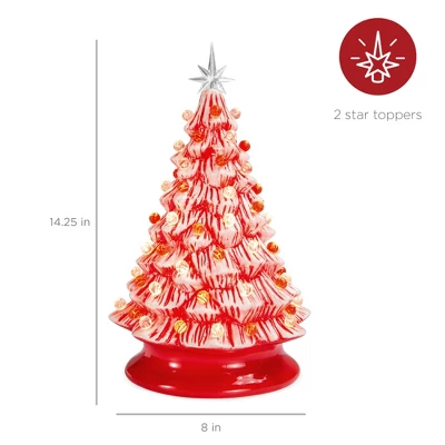 Best Choice Products 15in Pre-lit Ceramic Christmas Tree W/ Cord, Hand-Painted Decoration 6 Best Choice Products 15in Pre-lit Ceramic Christmas Tree W/ Cord, Hand-Painted Decoration - Image 6