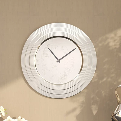 24" X 24" Round Aluminum Layered Rim Wall Clock - Olivia & May 7 24" X 24" Round Aluminum Layered Rim Wall Clock - Olivia & May - Image 7