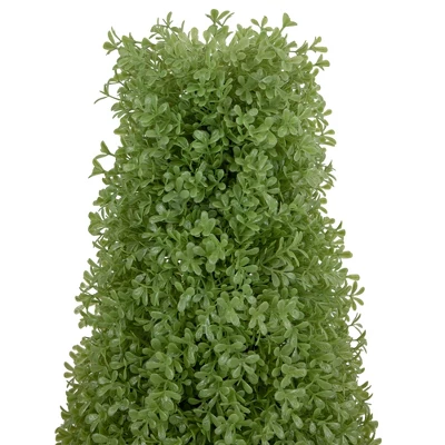 Northlight 3' Artificial Boxwood Cone Topiary Tree With Round Pot, Unlit 2 Northlight 3' Artificial Boxwood Cone Topiary Tree With Round Pot, Unlit - Image 2