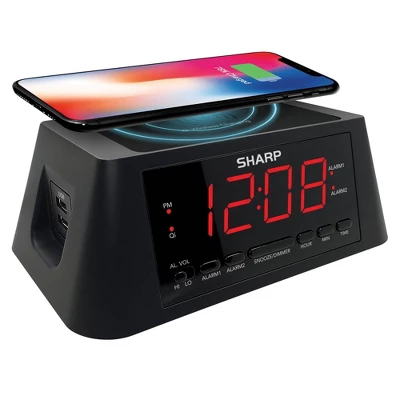 Wireless Charging Alarm Clock - Sharp 1 Wireless Charging Alarm Clock - Sharp