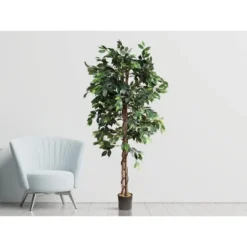 Forever Leaf 72" Artificial Ficus Silk Tree In Black Pot, Indoor Artificial Plant For Home Decor 8 Forever Leaf 72" Artificial Ficus Silk Tree In Black Pot, Indoor Artificial Plant For Home Decor -Home Improvement Store GUEST af39dab4 a753 45bf 9762 e52c1e1895d0