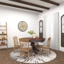 Vintage Wood Wall Clock With Typography Brown - Olivia & May -Home Improvement Store GUEST b0265dae b034 4e61 a12e 5bfea01409aa