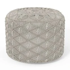 Emile Round Macrame Pouf - WyndenHall -Home Improvement Store GUEST b1c15282 edbb 4e53 9c8a 1620d3fe5c40