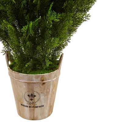 3' Cedar Artificial Plant In Barrel Planter - Nearly Natural 1 3' Cedar Artificial Plant In Barrel Planter - Nearly Natural