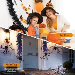 Costway 9ft Pre-lit Christmas Halloween Garland Black W/ 50 Purple LED Lights -Home Improvement Store GUEST b25ac2fc bcf3 499e a541 282714f02a1d